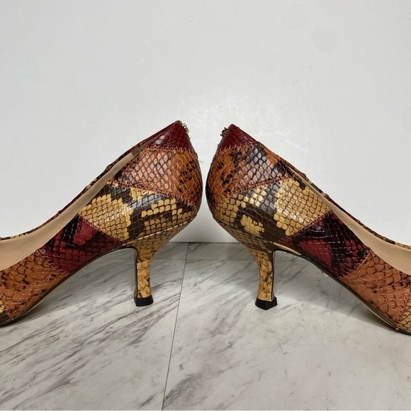 Sam Edelman Julianne Snakeskin Leather Pointy Toe Pump 7M - Picture 9 of 15